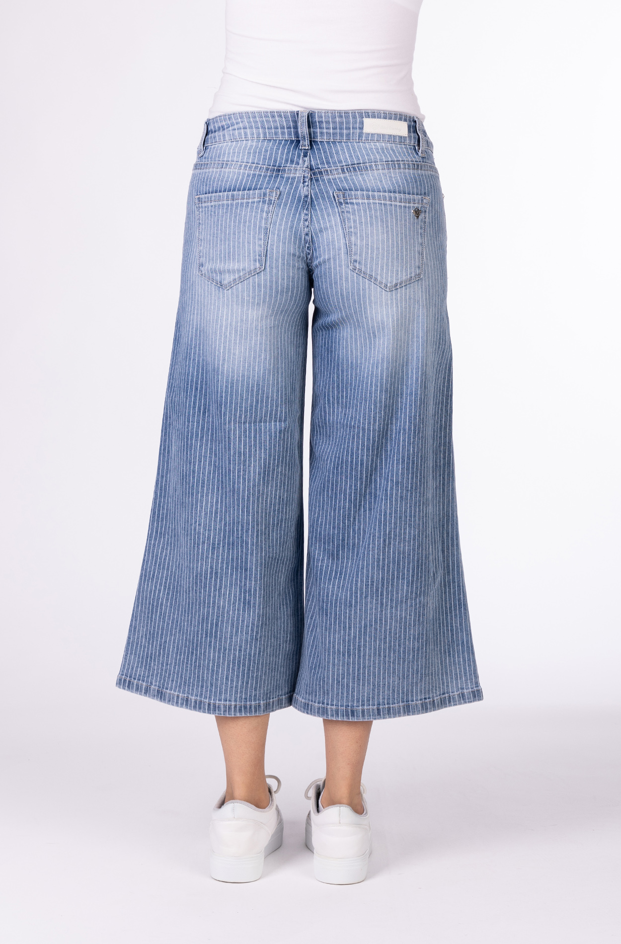 Blue Monkey, Wide-Culotte-Jeans, 57Liora 11646X, Streifen