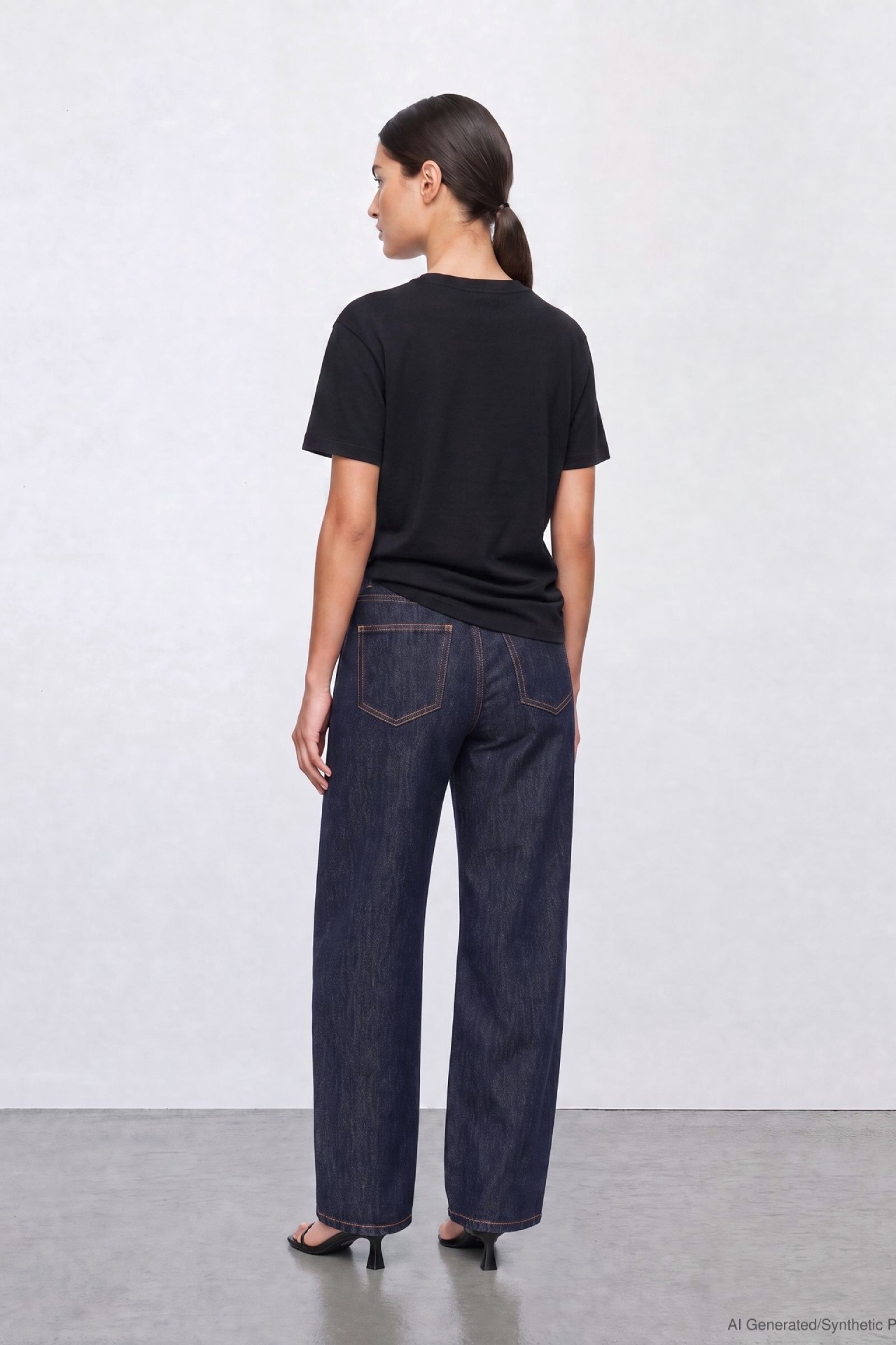 57Ilvy, Barrel-Fit, Raw-Denim, markante Kontrastnähte, O-Shape