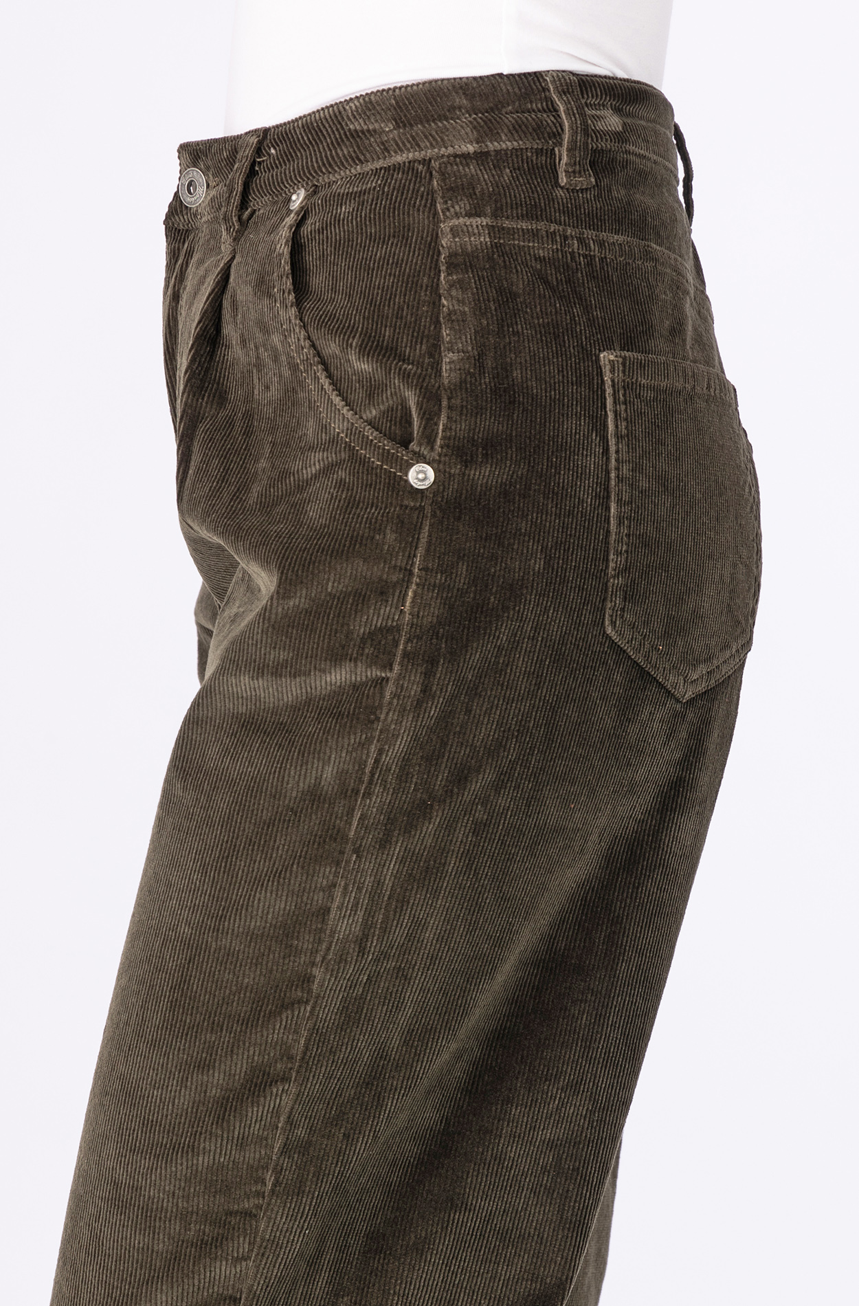 57Ashley, Balloon-Fit, Cordhose, verkürzt, mit Bundfalten