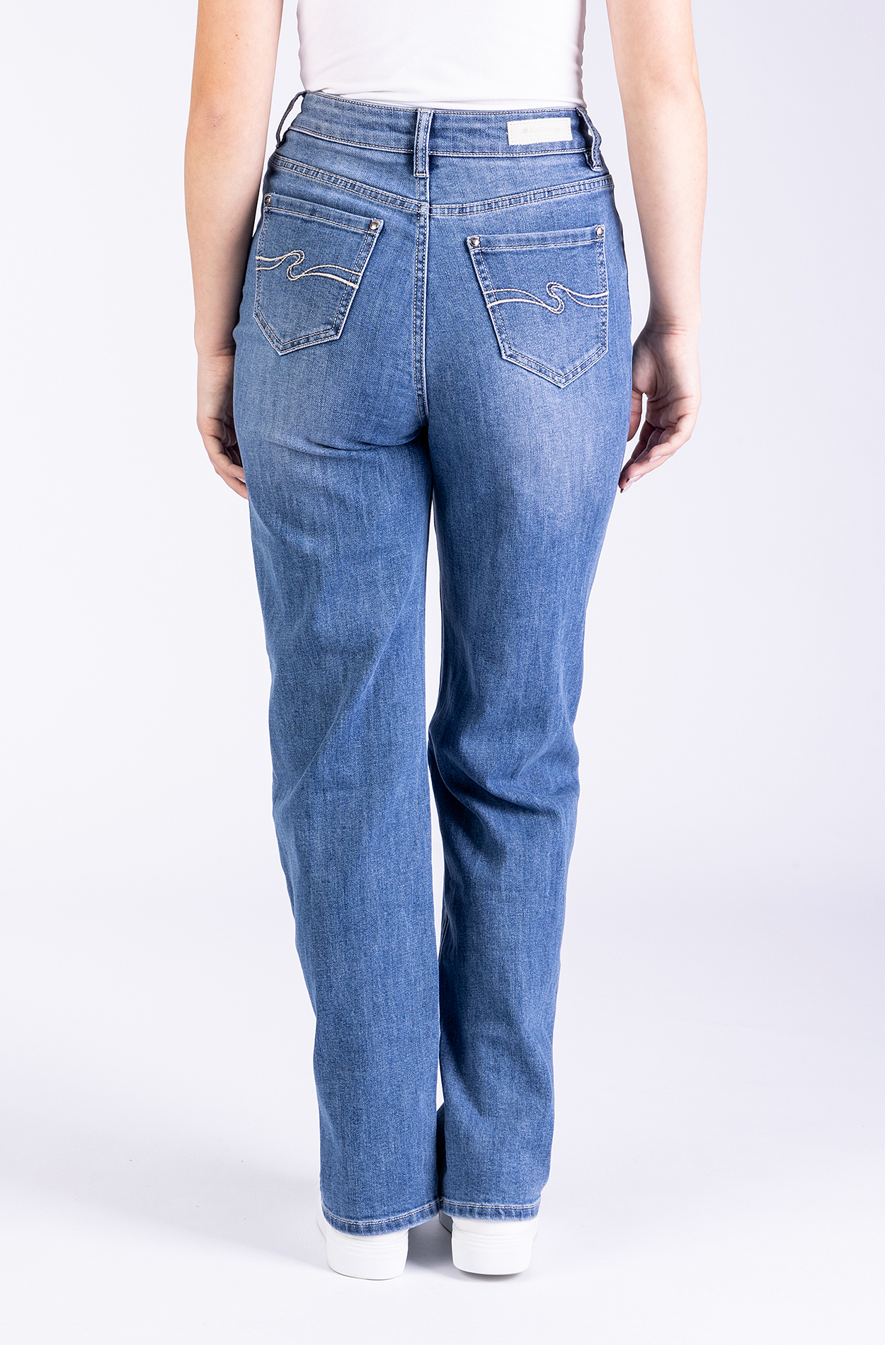 Nina 30747Y - Denim/Wide Leg/Asymmetrical Waistband