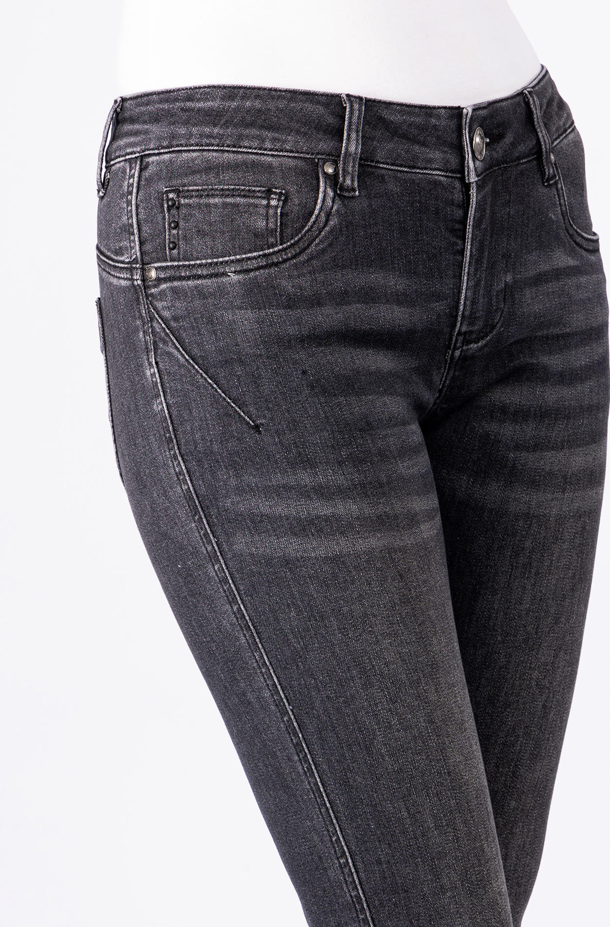 57Vera, Skinny-Fit-Jeans, 5-Pocket-Style, Schlitzsaum vorne