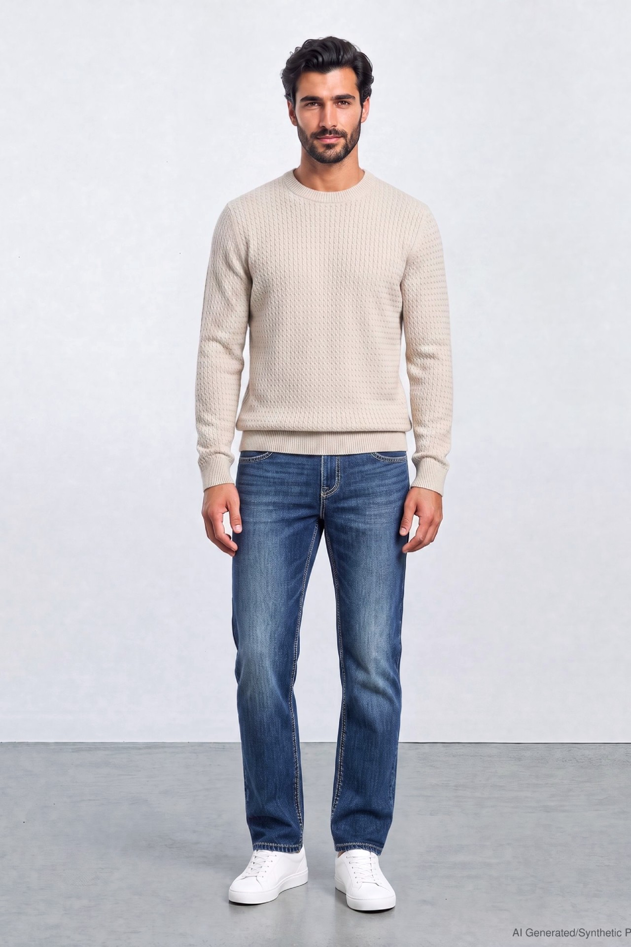 57Jack, Straight-Fit-Jeans, Dicke Kontrastnähte