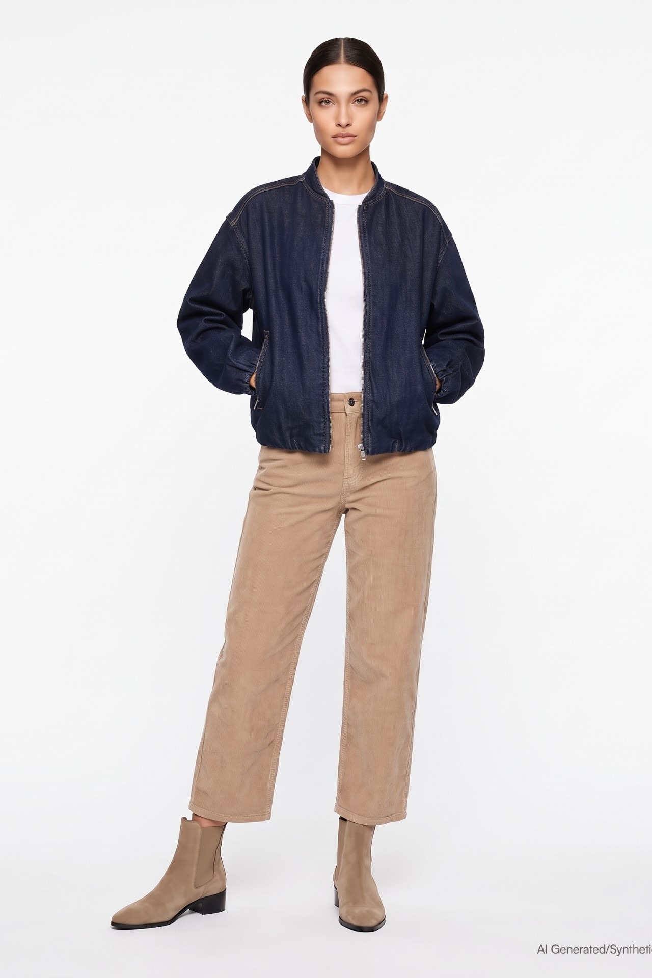 57Jacket, Bomber-Jacke, Oversize, mit Bündchen
