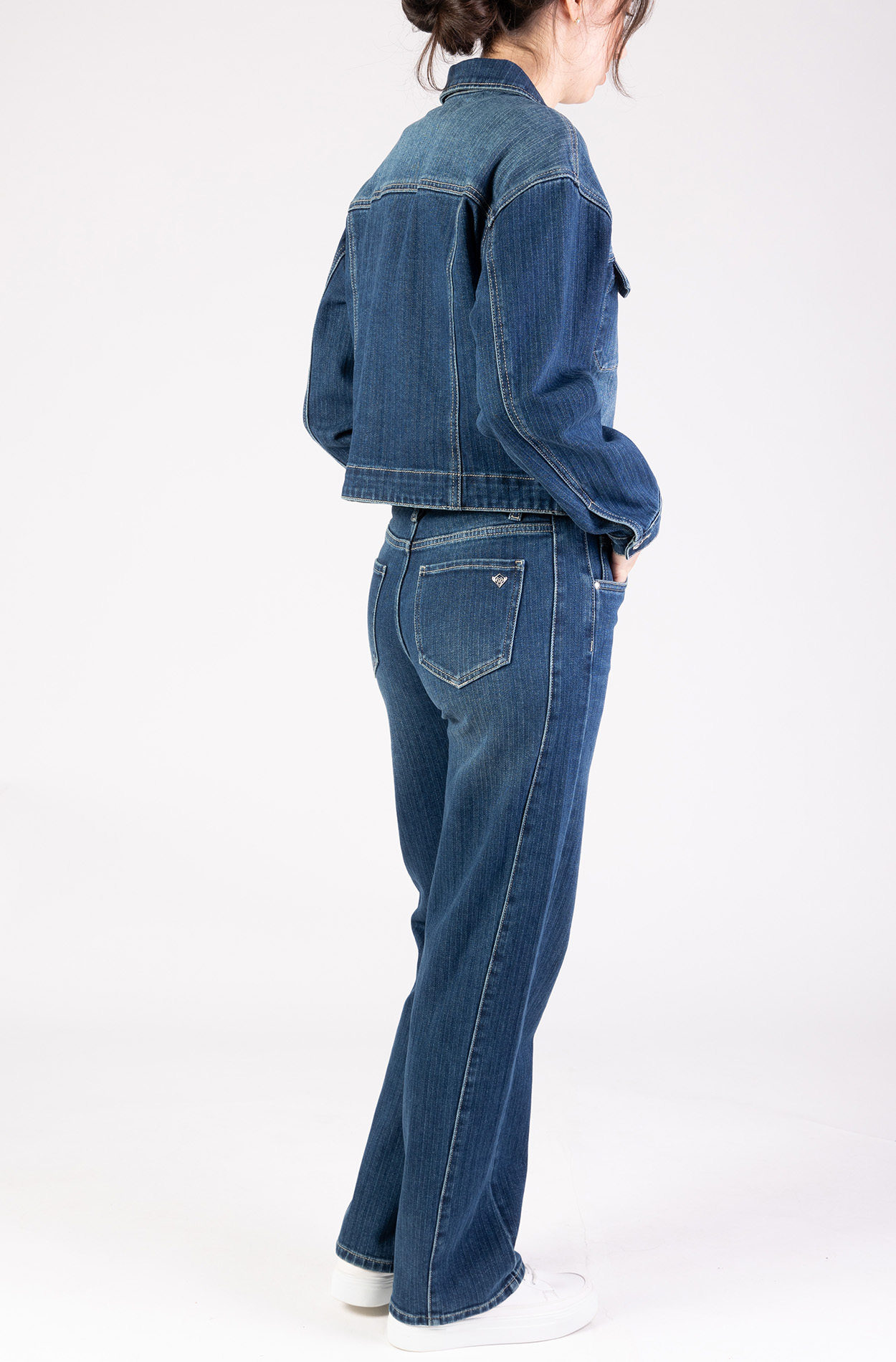 Blue Monkey, Regular-Fit-Jeans-Jacke, 57Jacket 31043Y, Striped Denim