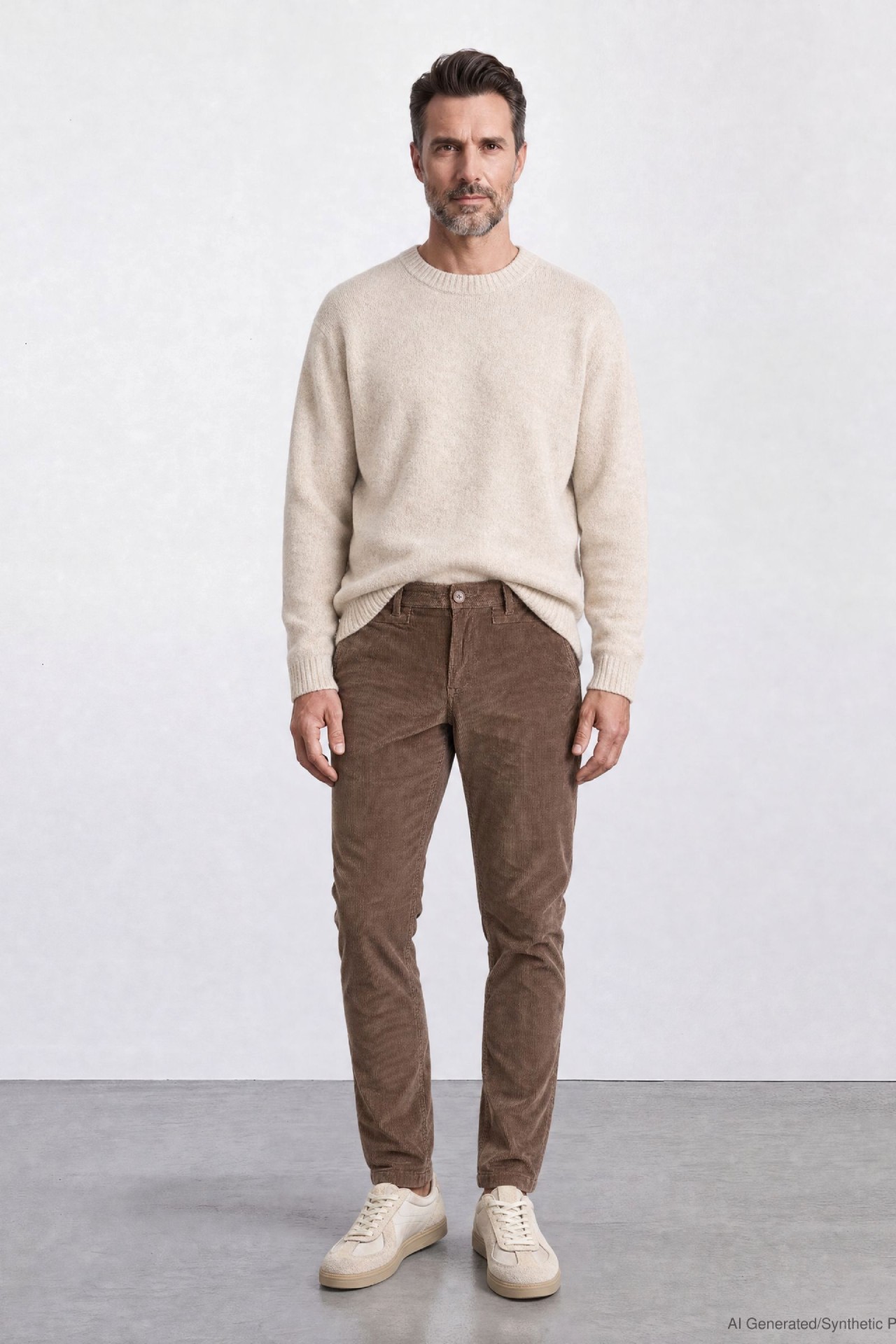 57Theo, Tapered-Fit, Cord-Hose im Chino-Design