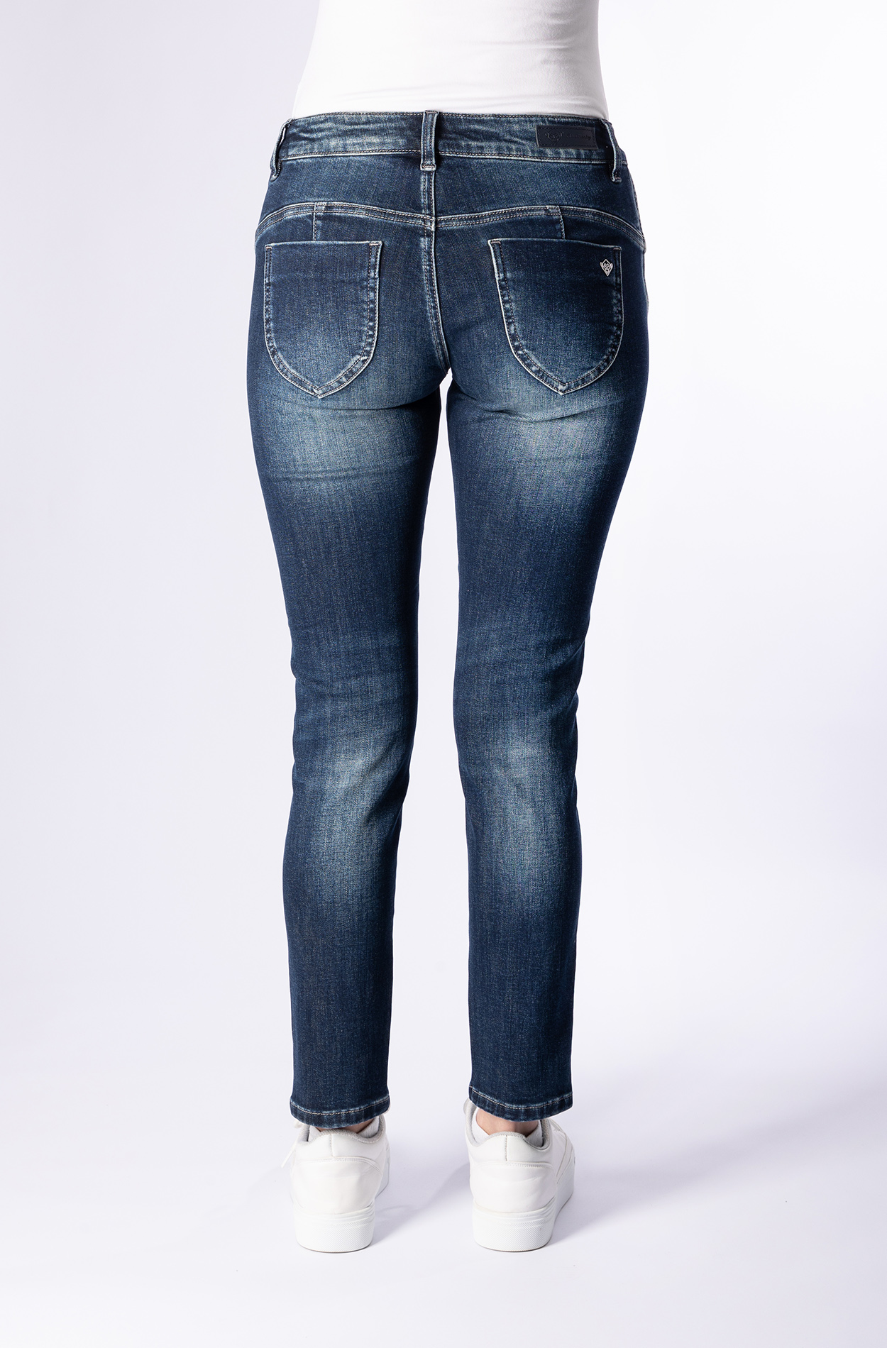 57Vera, Skinny-Fit-Jeans, 5-Pocket-Style, Schlitzsaum