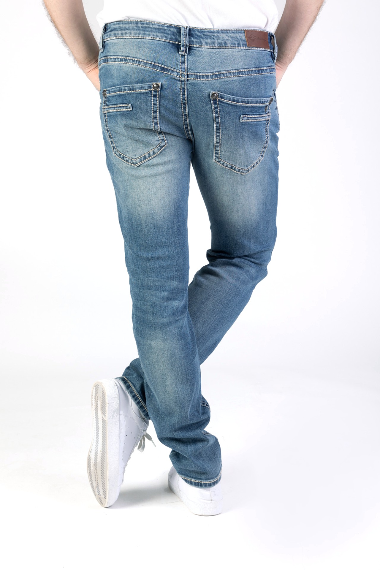 Blue Monkey, Slim-Fit-Jeans, 57Freddy 40146Y, Dicke Kontrastnähte