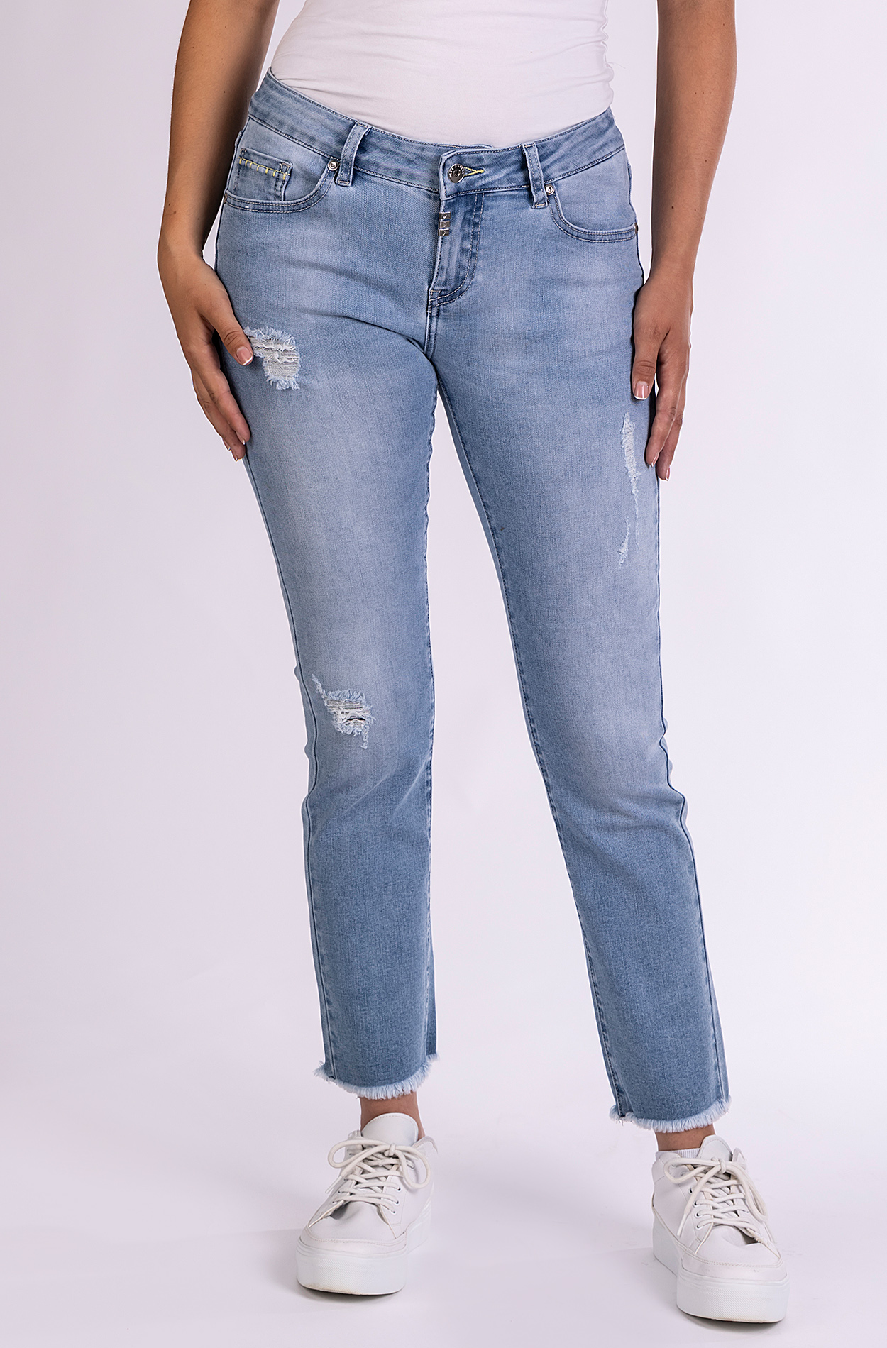 Blue Monkey, Straight-Fit-Jeans, 57Vivi 11610X, Cropped