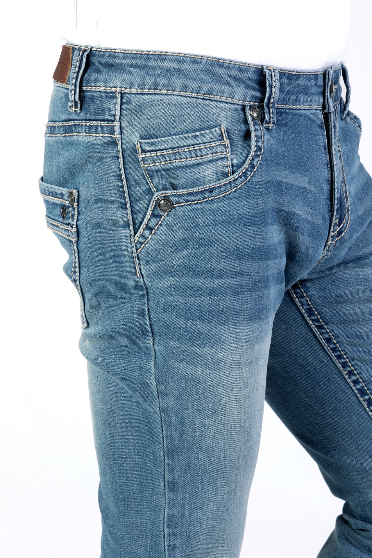 Blue Monkey, Slim-Fit-Jeans, 57Freddy 40146Y, Dicke Kontrastnähte