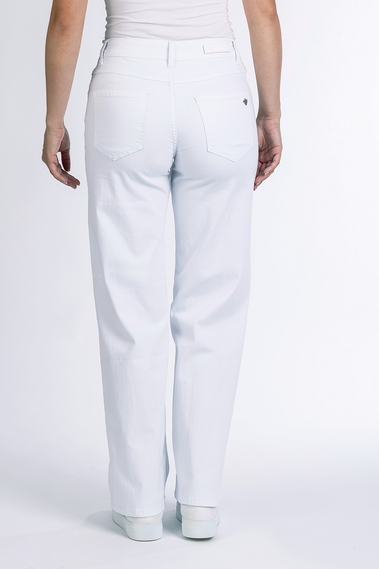 57Zoe 30979B | Basic |Straight Wide Leg | White  