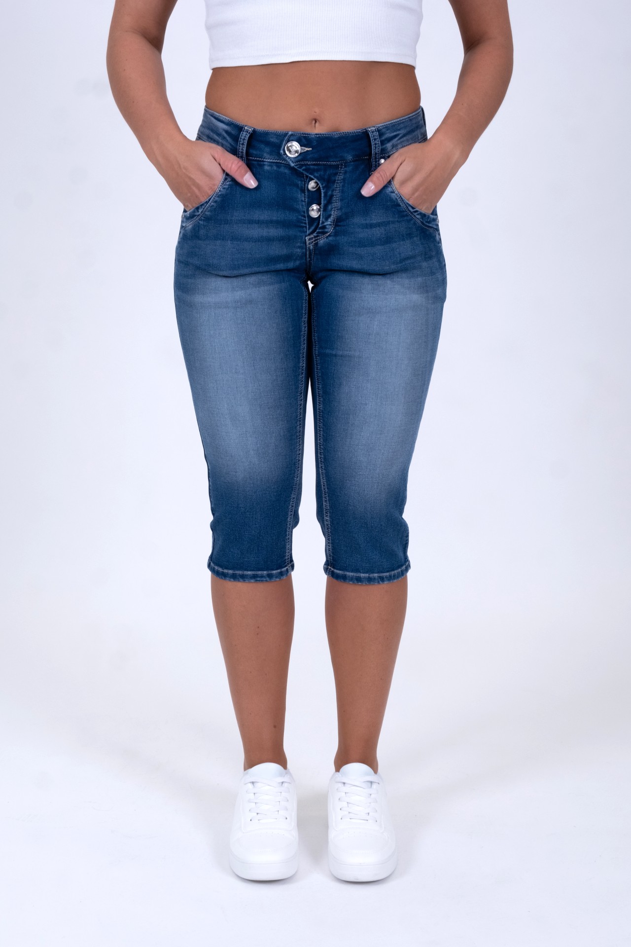 57Manie 30917X | Slim Fit | Capri | Jog Denim | Blue