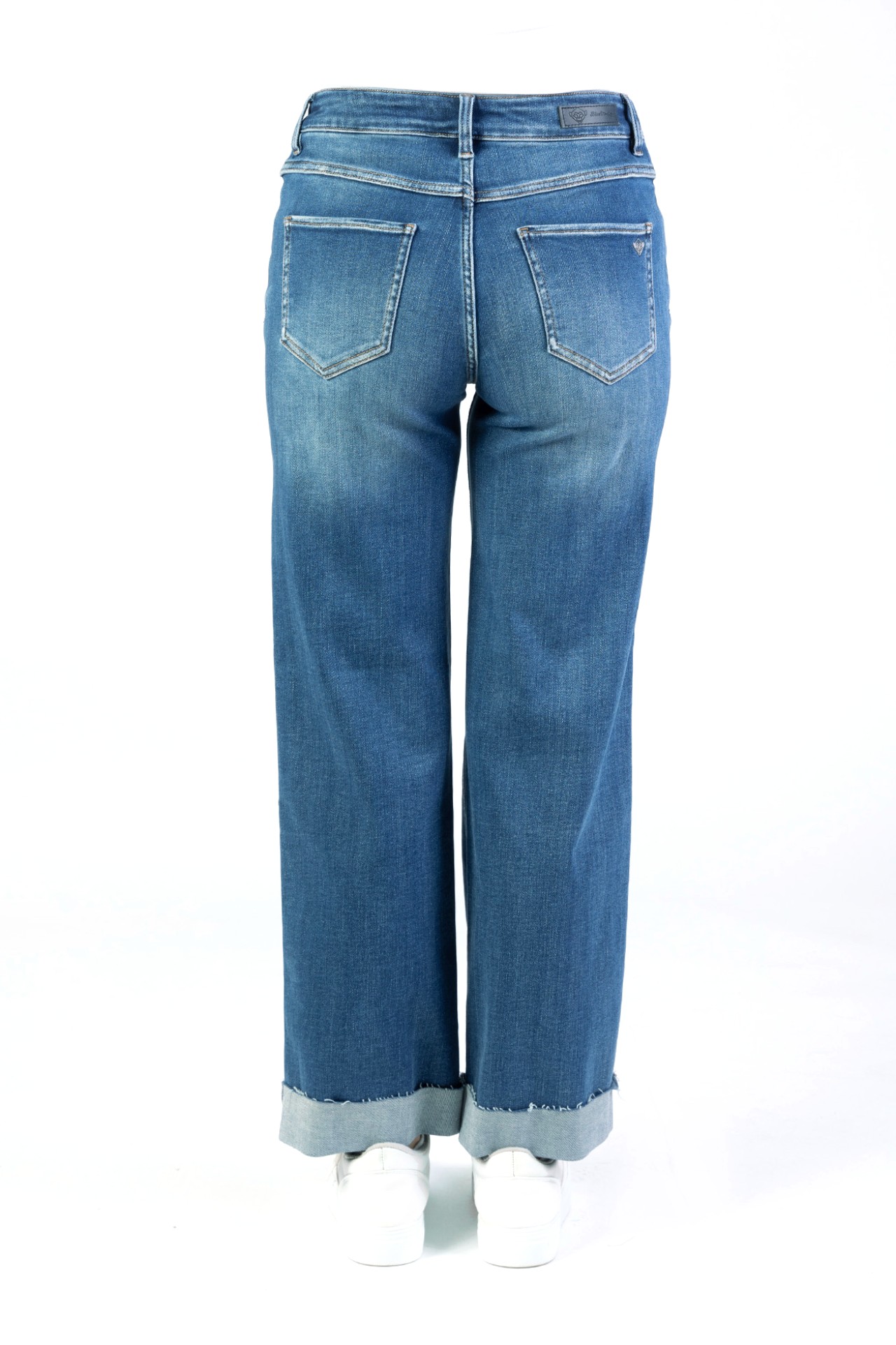 Blue Monkey, Wide-Leg-Jeans, 57Zoe 31039Y, Turn-Up
