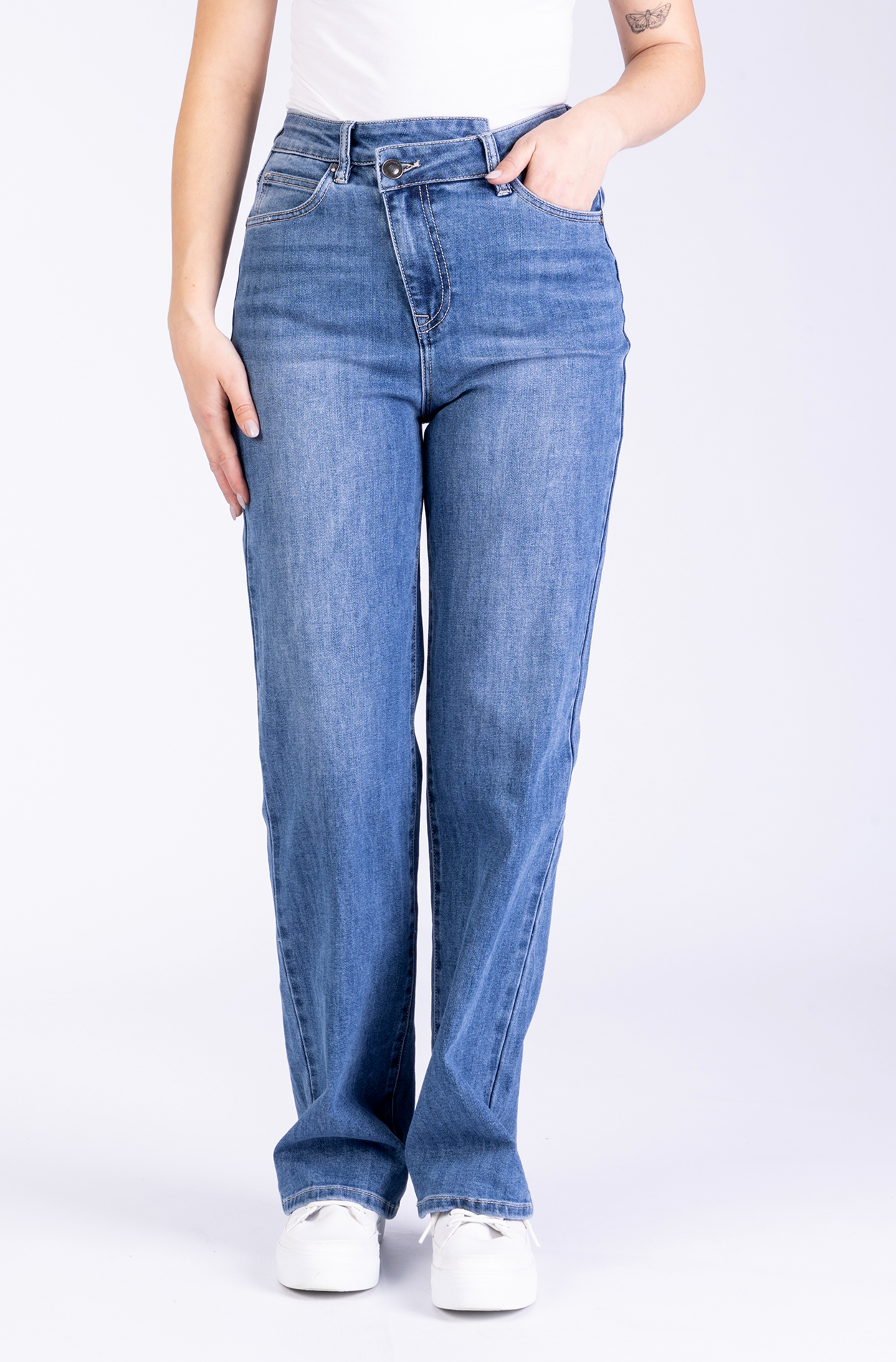Nina30747haas9594bluemonkey Nina 30747Y - Denim/Wide Leg/Asymmetrical Waistband