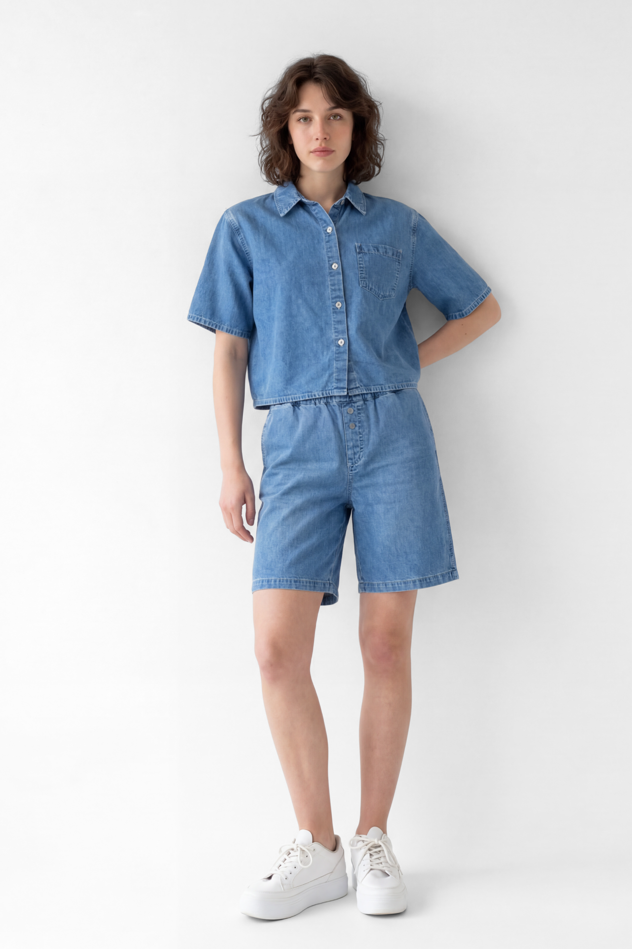 57Nancy 31009X | Shorts | Elastic Waist | Blue 