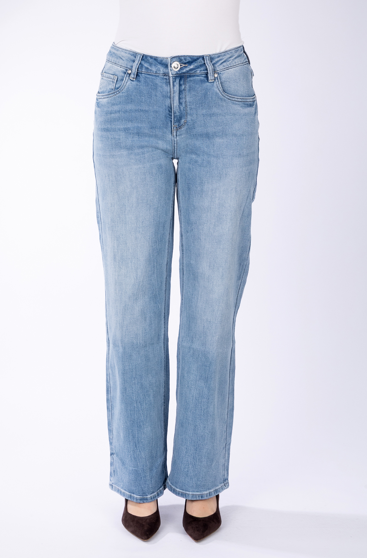 57Zoe 30979B | Basic |Straight Wide Leg | Light Blue