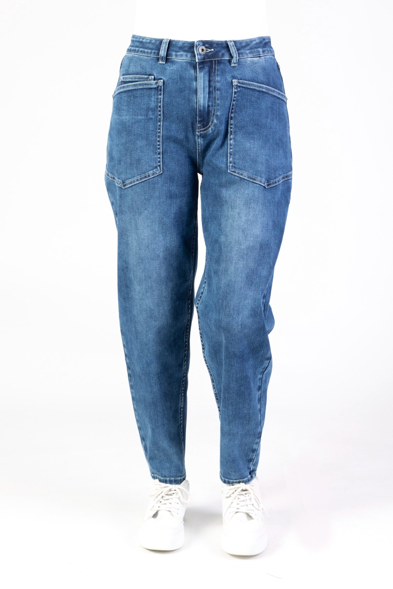 Blue Monkey, Barrel-Fit-Jeans, 57Tina 11622Y, Utility Style, Cropped