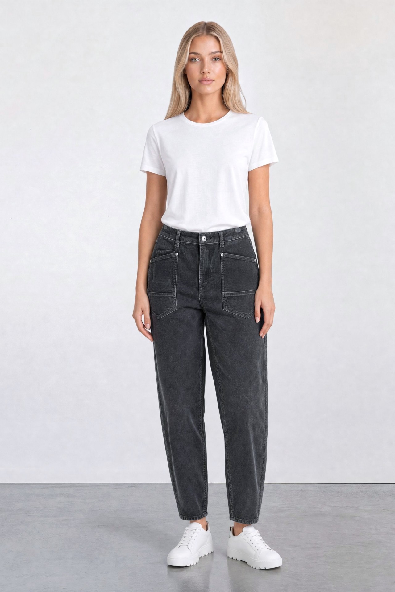 Blue Monkey, Barrel-Fit-Hose, Cord, 57Tina 11667Y, Cropped