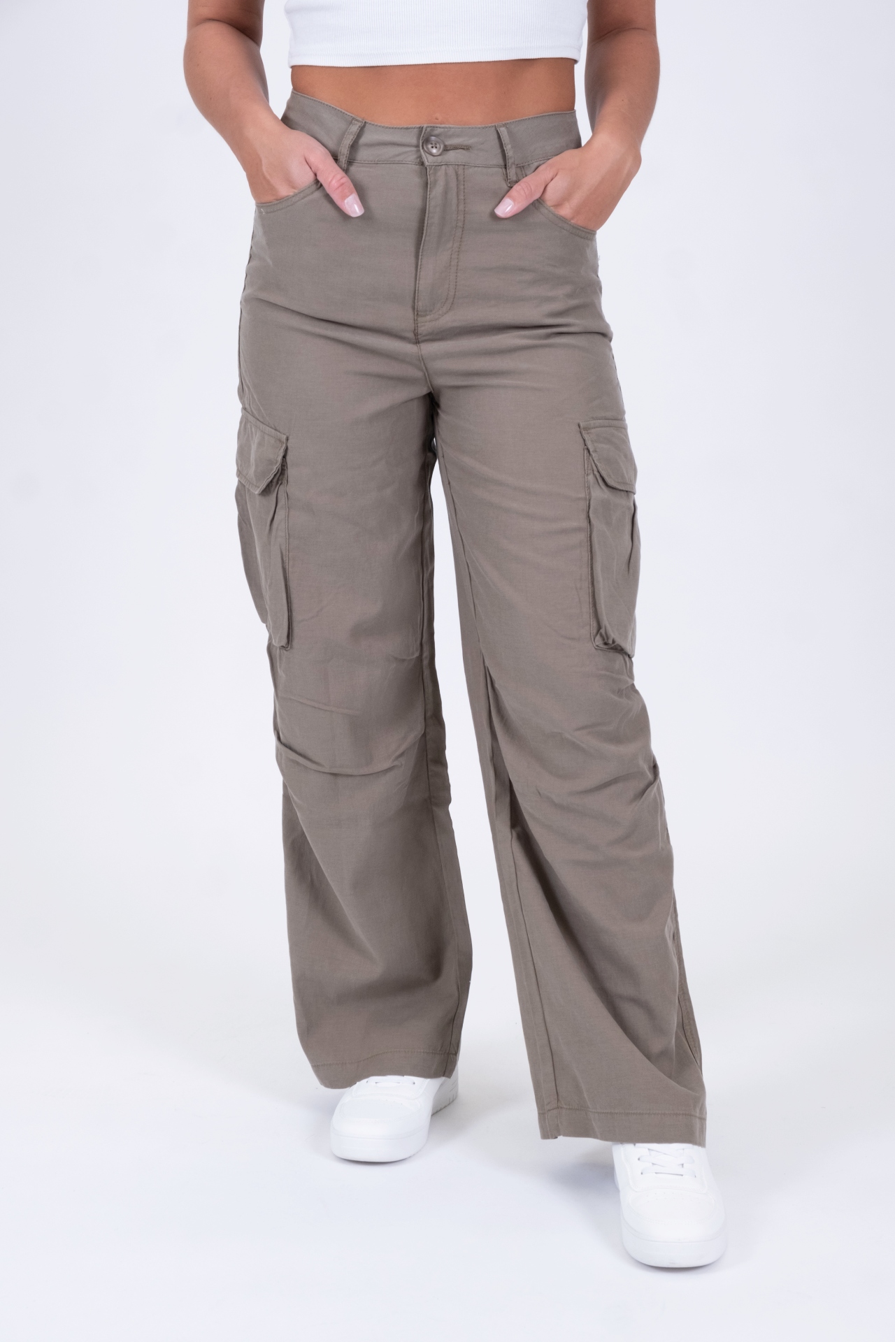 Millie 30909X | Wide Leg | Cargo | Khaki Millie 30909X | Wide Leg | Cargo | Khaki