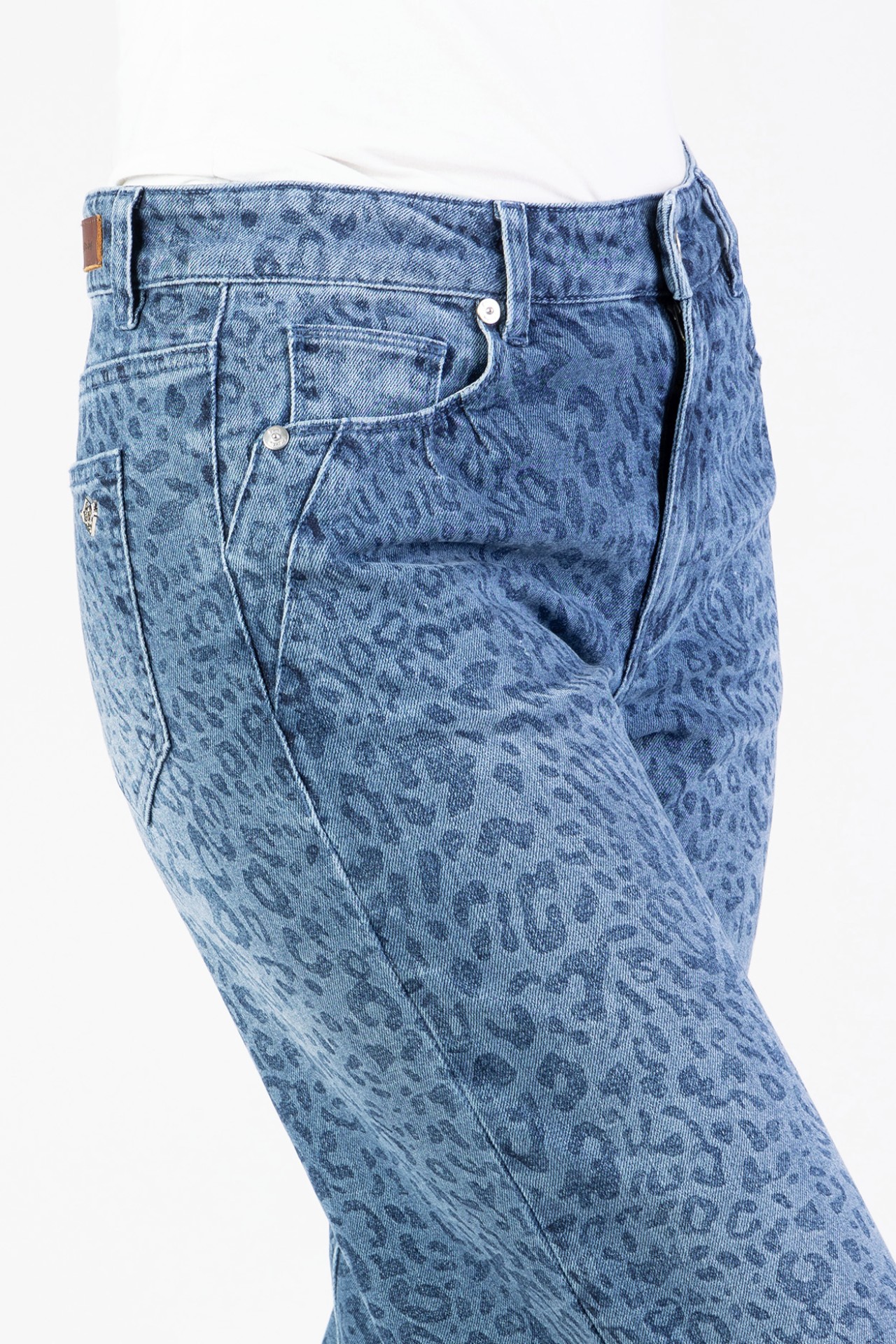 Blue Monkey, Relaxed-Fit-Jeans, 57Amal 11662Y, CROPPED, Leo Print