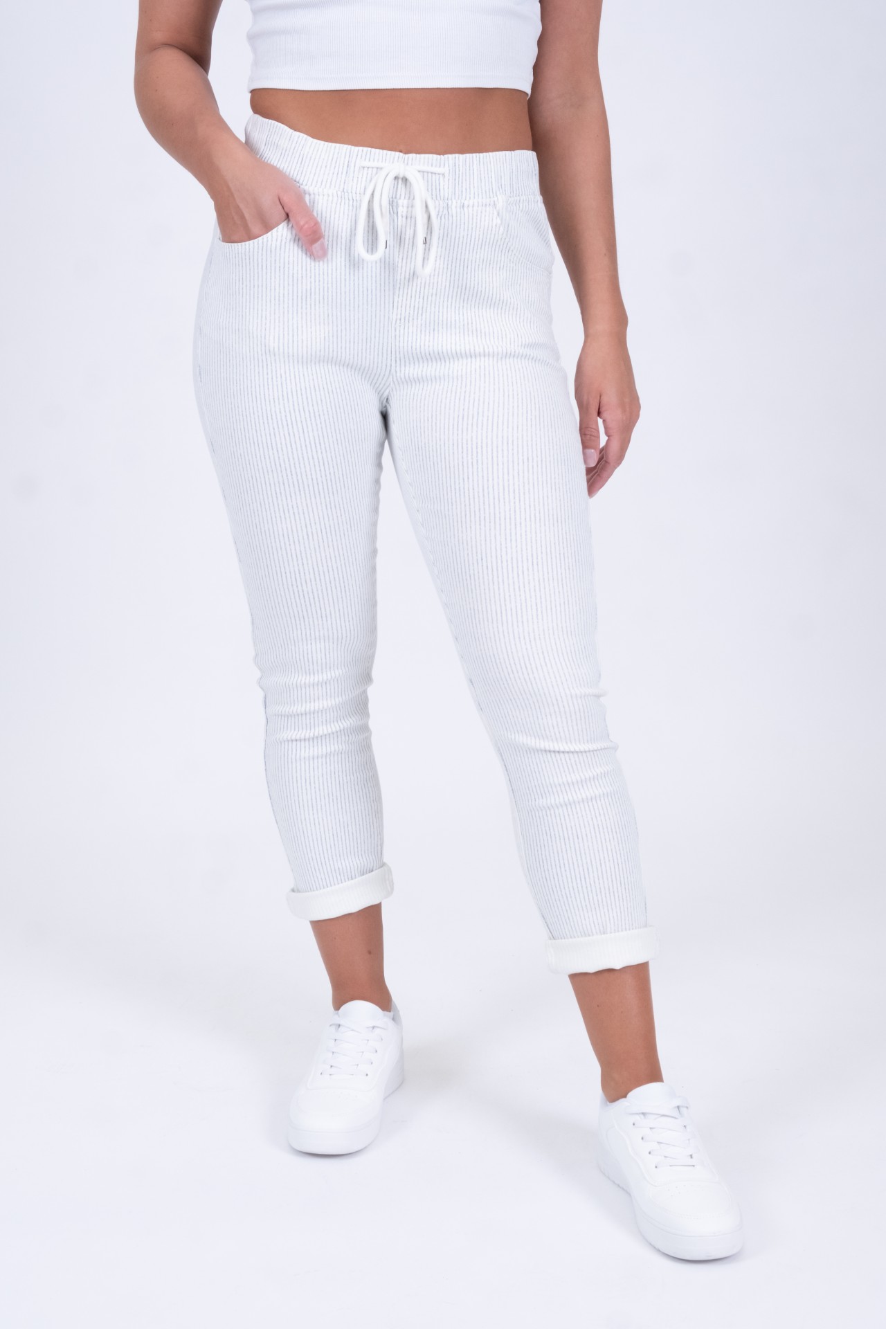 Cici 11488X | Non-Denim | Cropped | White