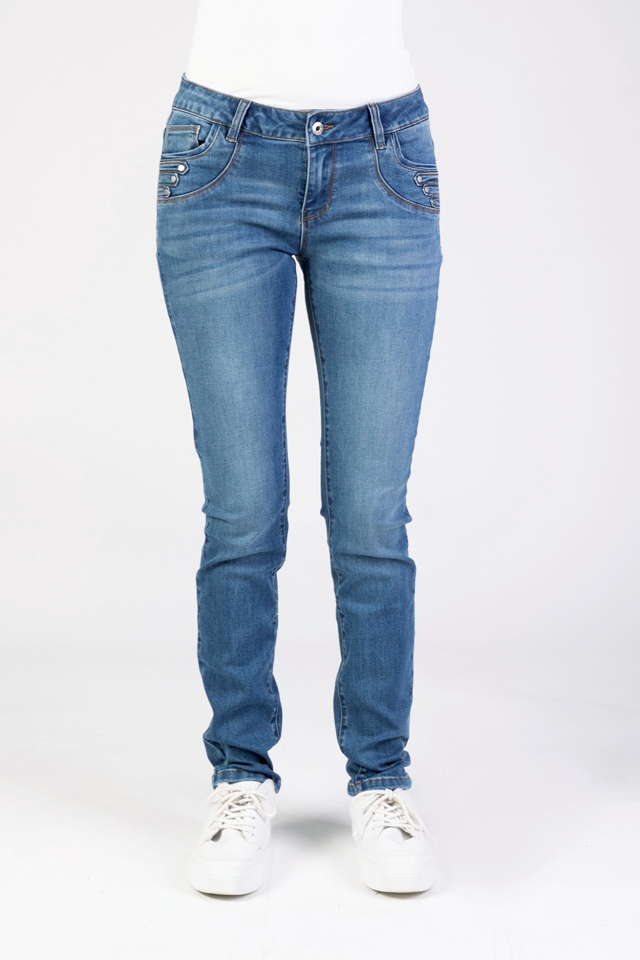 Blue Monkey, Slim-Fit-Jeans, 57Maria 11668Y, Pocket Details