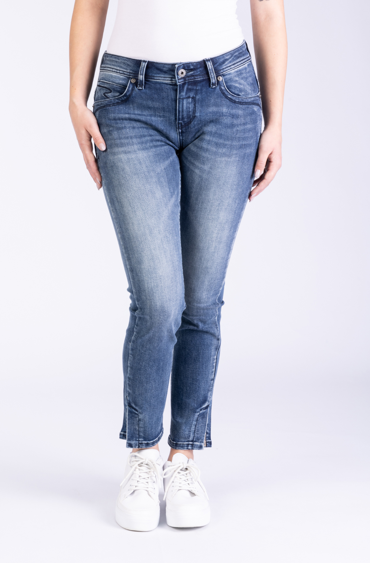 Raya11365haas9221bluemonkey Raya 11365Y Denim/Cropped Slim/Slit Hem Details