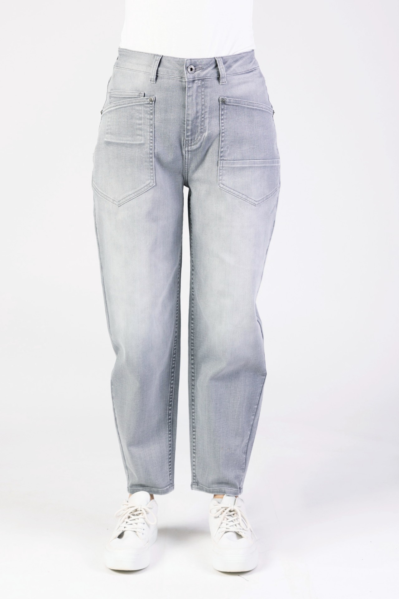 Blue Monkey, Barrel-Fit-Jeans, 57Tina 11672Y, Utility Style, CROPPED