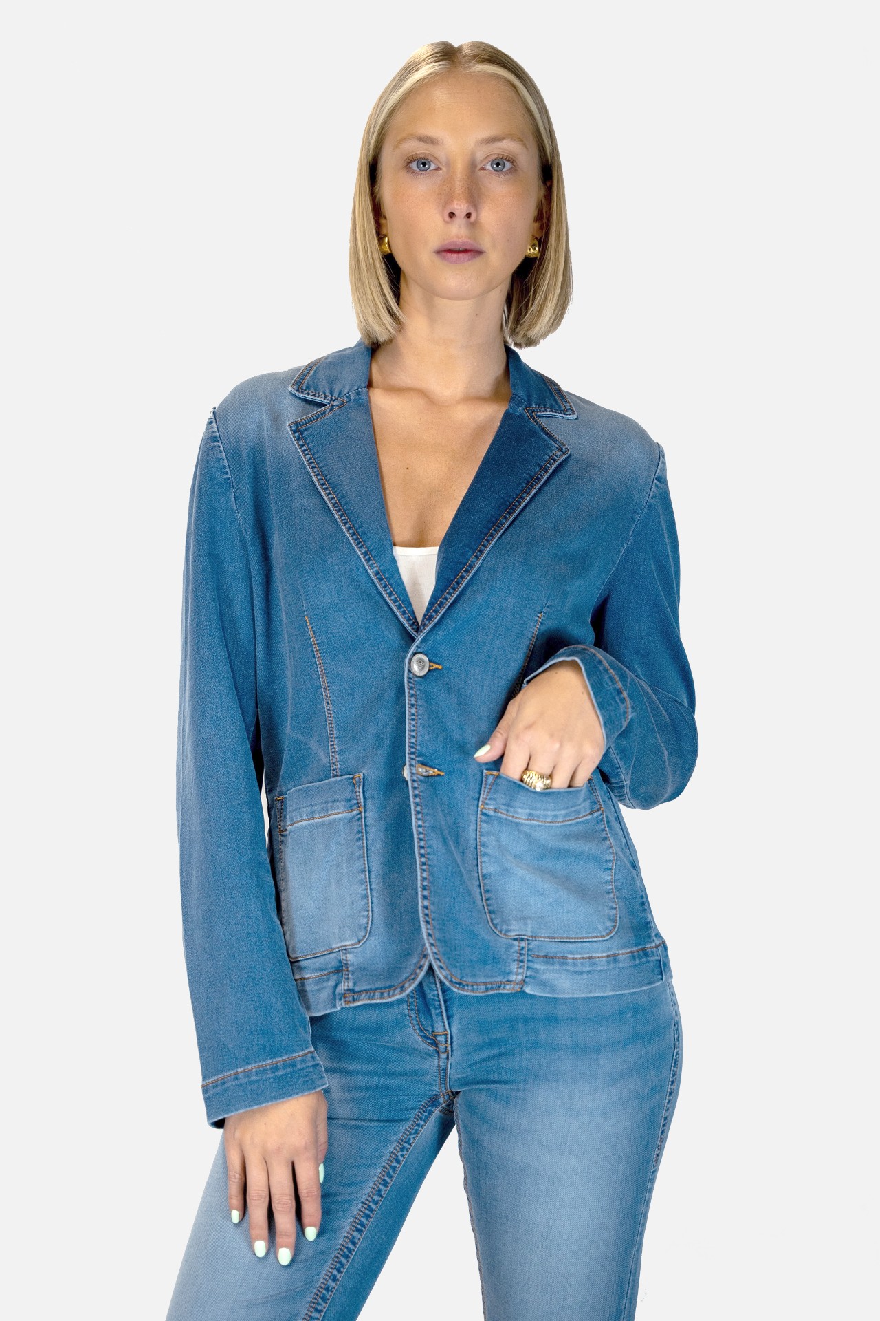 Camila 30881X | Blazer | Jog-Denim | Blue Camila 30881X | Blazer | Jog-Denim | Blue