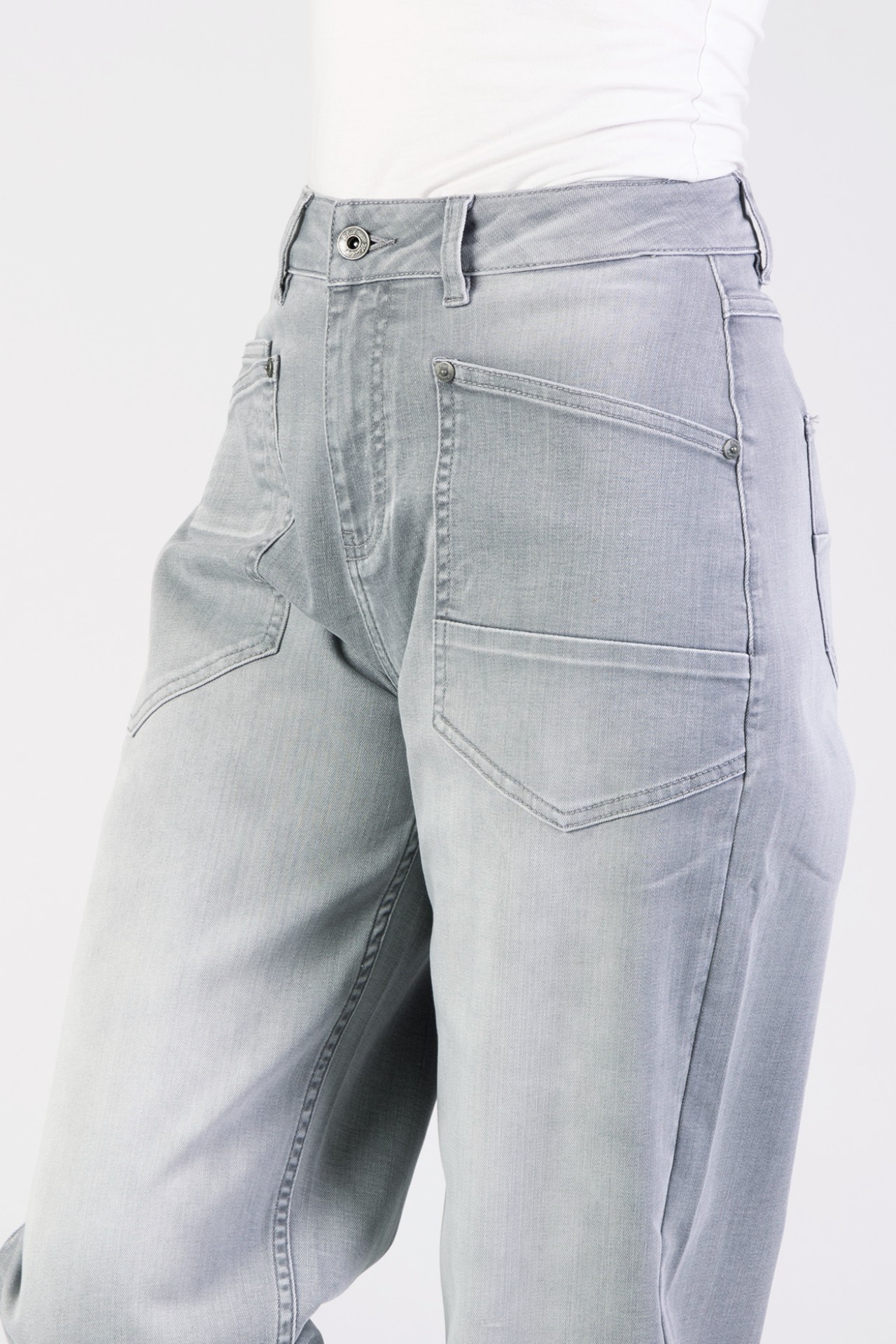 Blue Monkey, Barrel-Fit-Jeans, 57Tina 11672Y, Utility Style, CROPPED