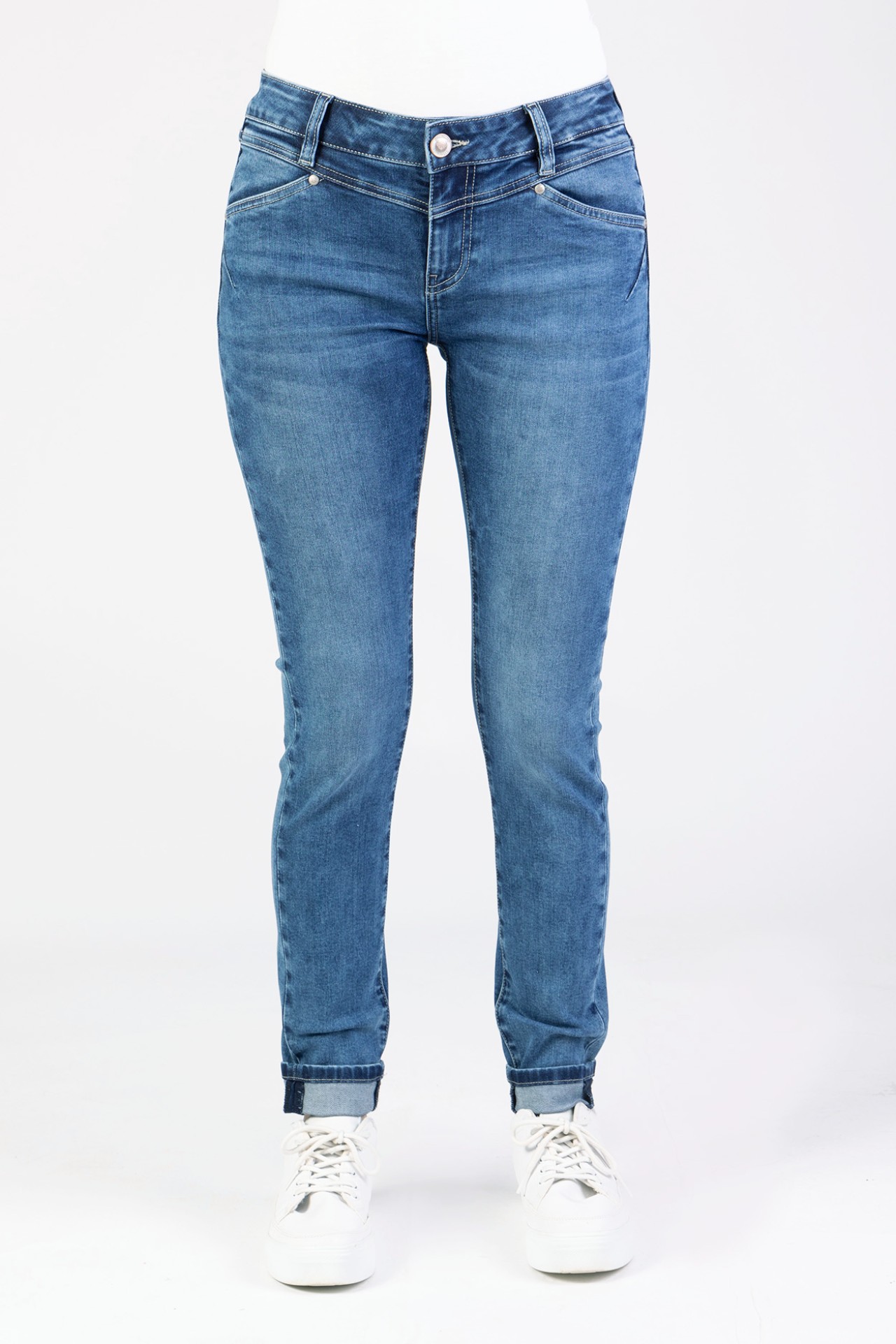 Blue Monkey, Skinny Fit-Jeans, 57Mandy 31023Y, formgebende Nahtdetails