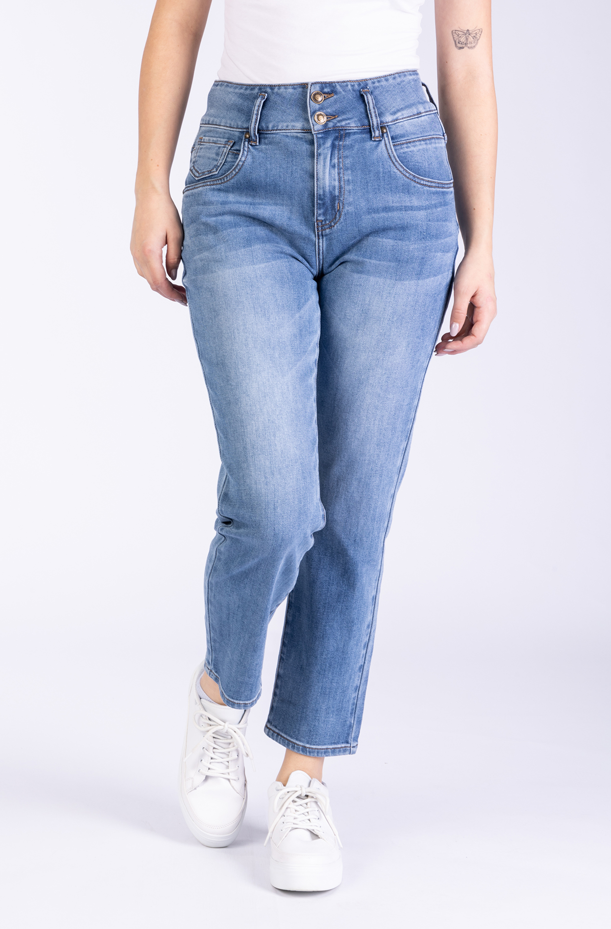 Ayla30779haas9840bluemonkey Ayla 30779Y - Denim/Cropped Straight/Highwaist