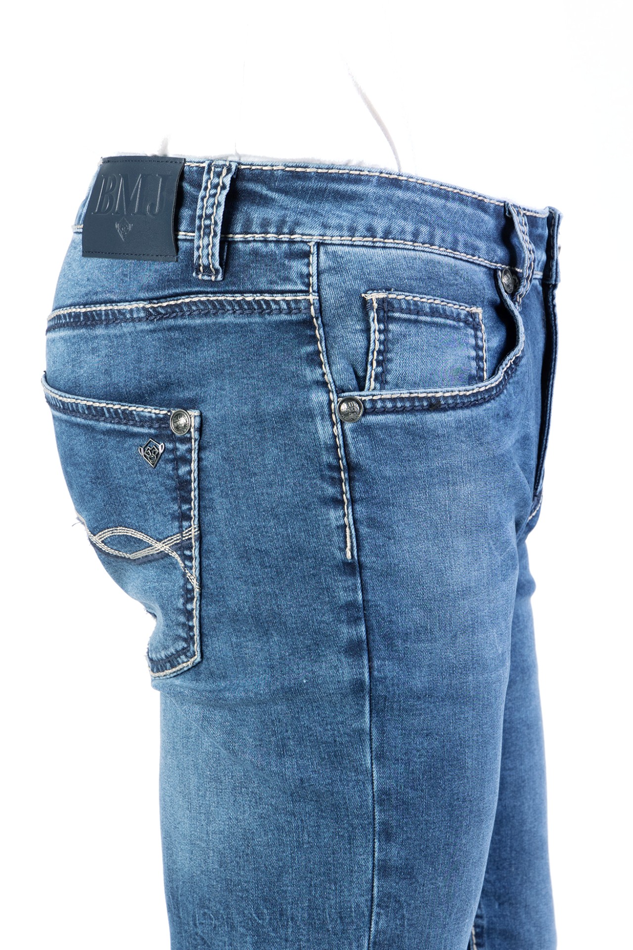 Blue Monkey, Slim-Fit-Jeans, 57Gordan 40137Y, Dicke Kontrastnähte
