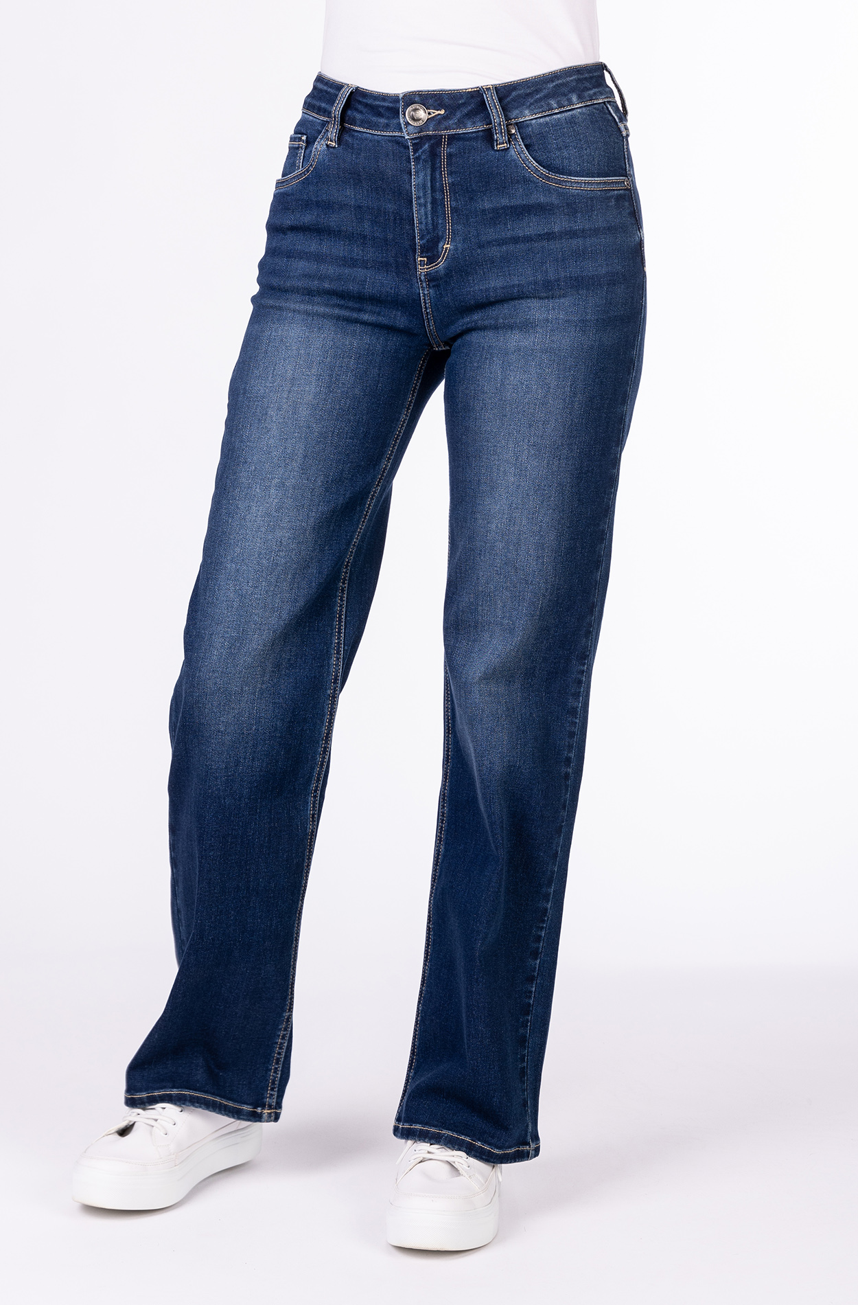 57Zoe 30979B | Basic |Straight Wide Leg | Dark Blue