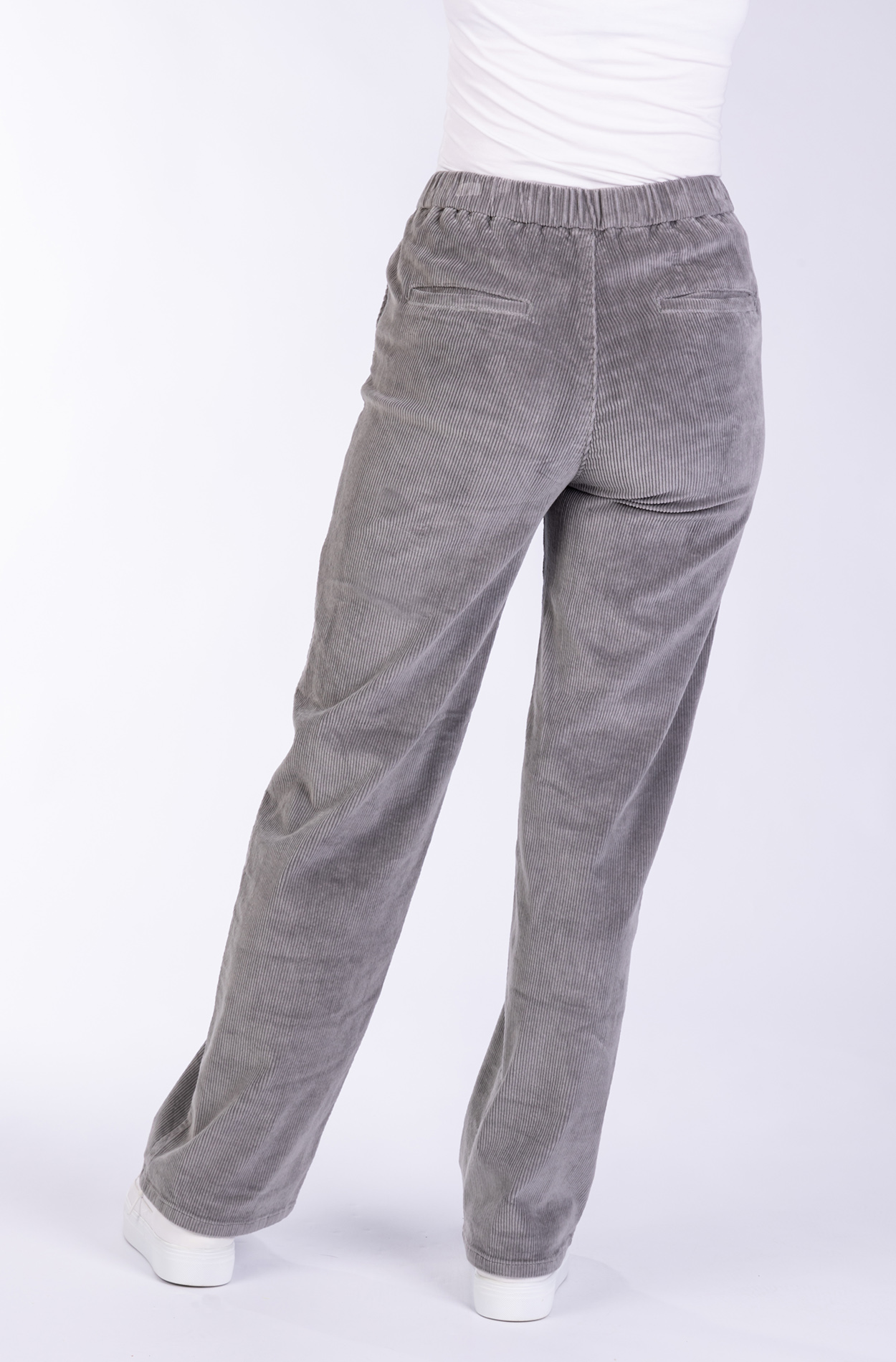 Kim30788-1 Kim 30788Y - Non Denim/Wide Leg/elastic waist/cord grey